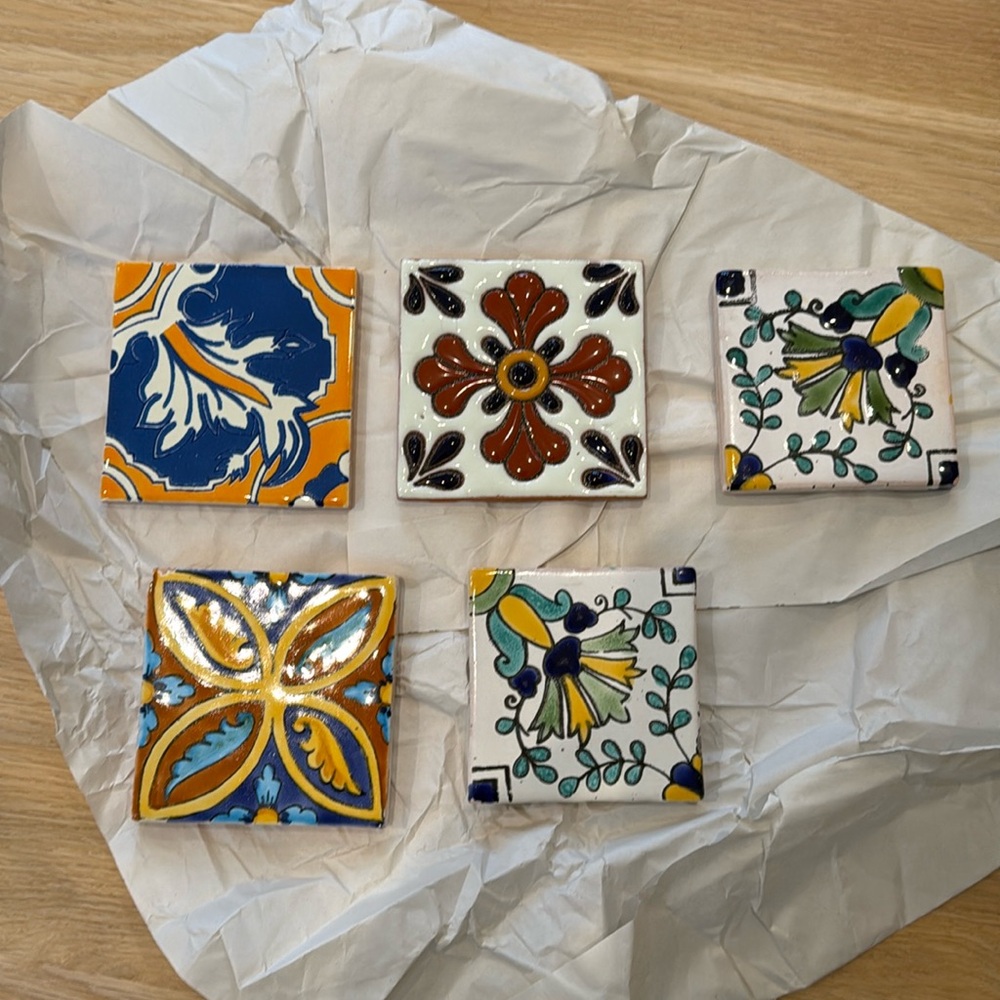 5 Decorative Clay Tiles